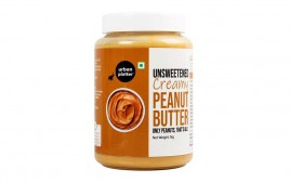 Urban Platter Unsweetened Creamy Peanut Butter  Plastic Jar  1 kilogram